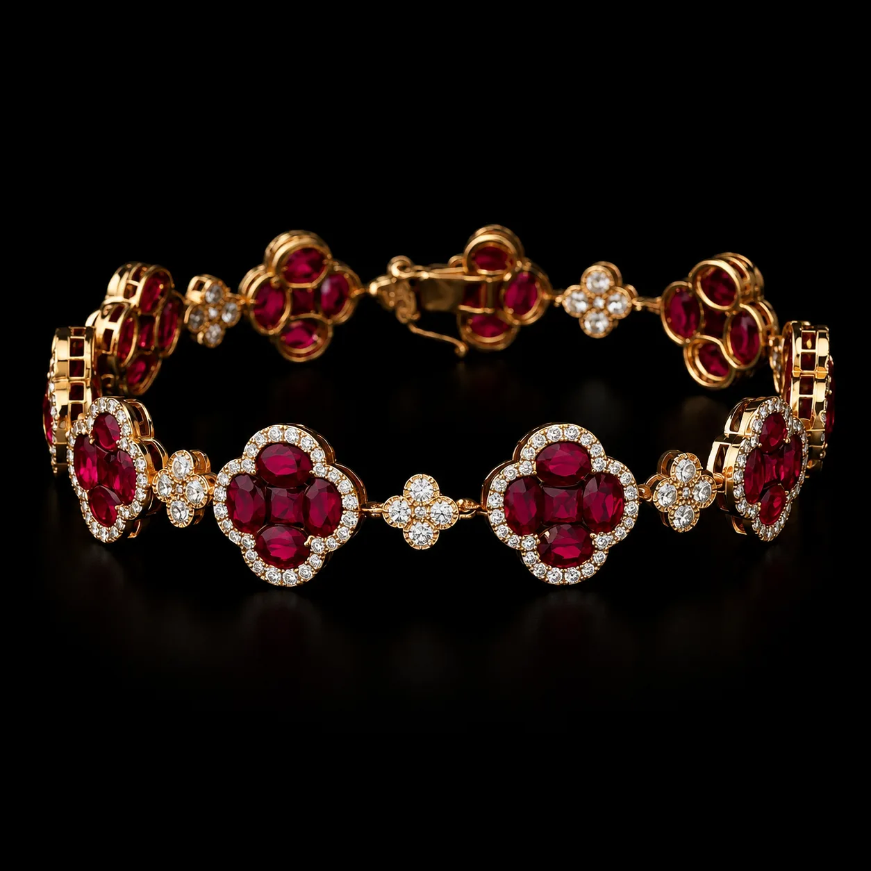 "TheRubyBloom™" Bracelet in 18k rose gold, product view