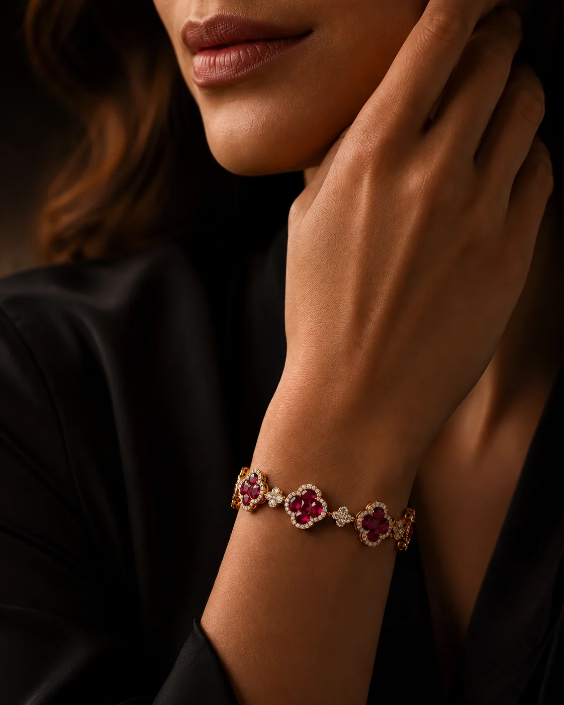"TheRubyBloom™" Bracelet in 18k rose gold, photo 2