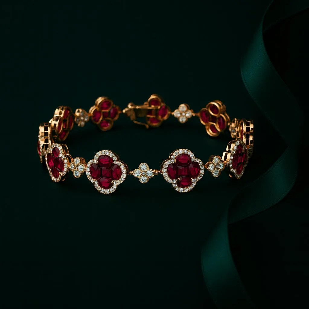 "TheRubyBloom™" Bracelet in 18k rose gold, photo 3