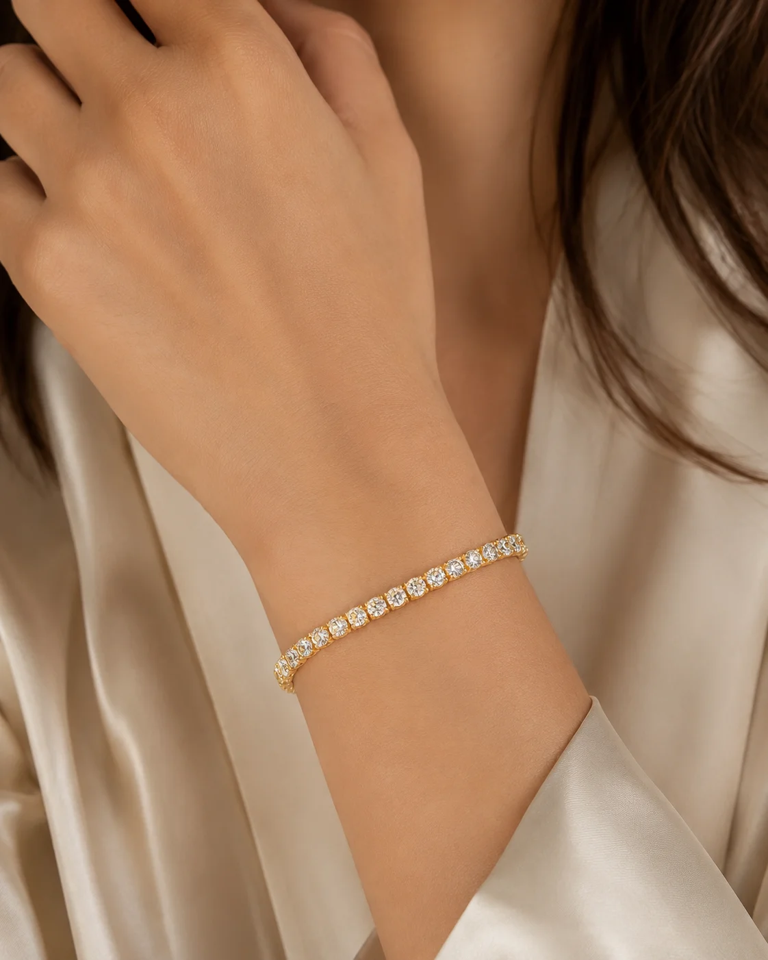 "HighJewels™" Bracelet 38 diamonds at 0.30ct in yellow gold, photo 3