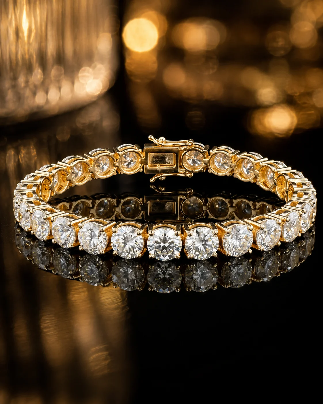 Tennis Bracelet Diamonds 1.00ct each in 18k yellow gold, photo 2