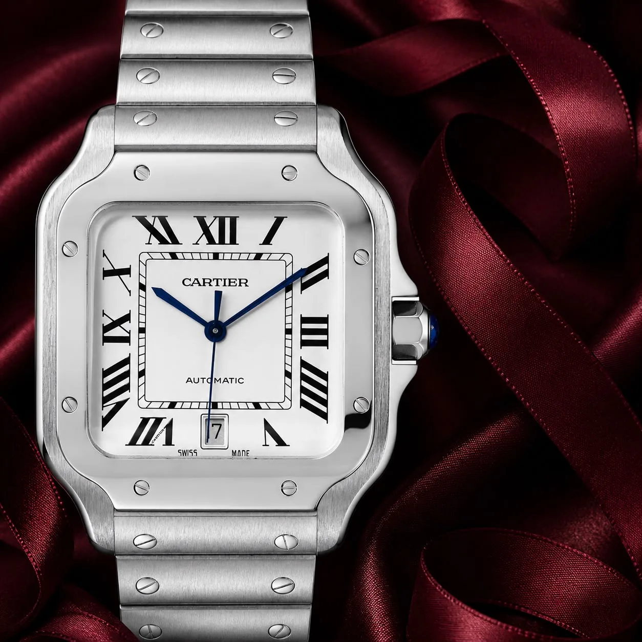 Cartier Santos Large White Dial