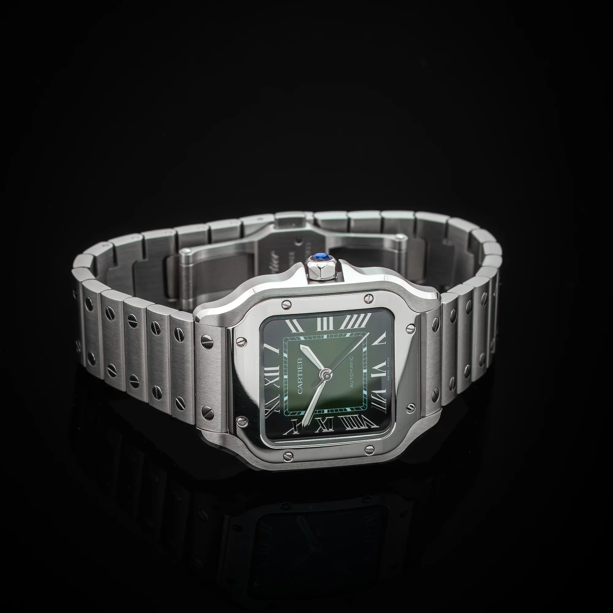 Cartier Santos Medium Green Dial, photo 6