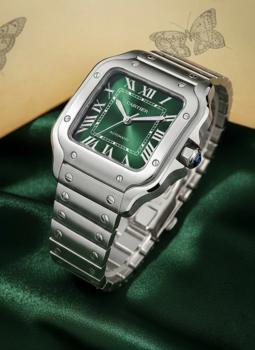 Cartier Santos Medium Green Dial, photo 8