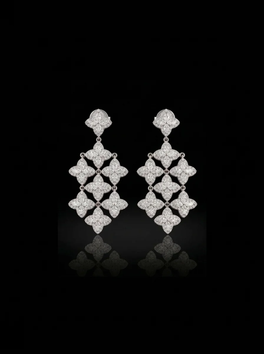 "Belissima™" Large Earrings – White gold
