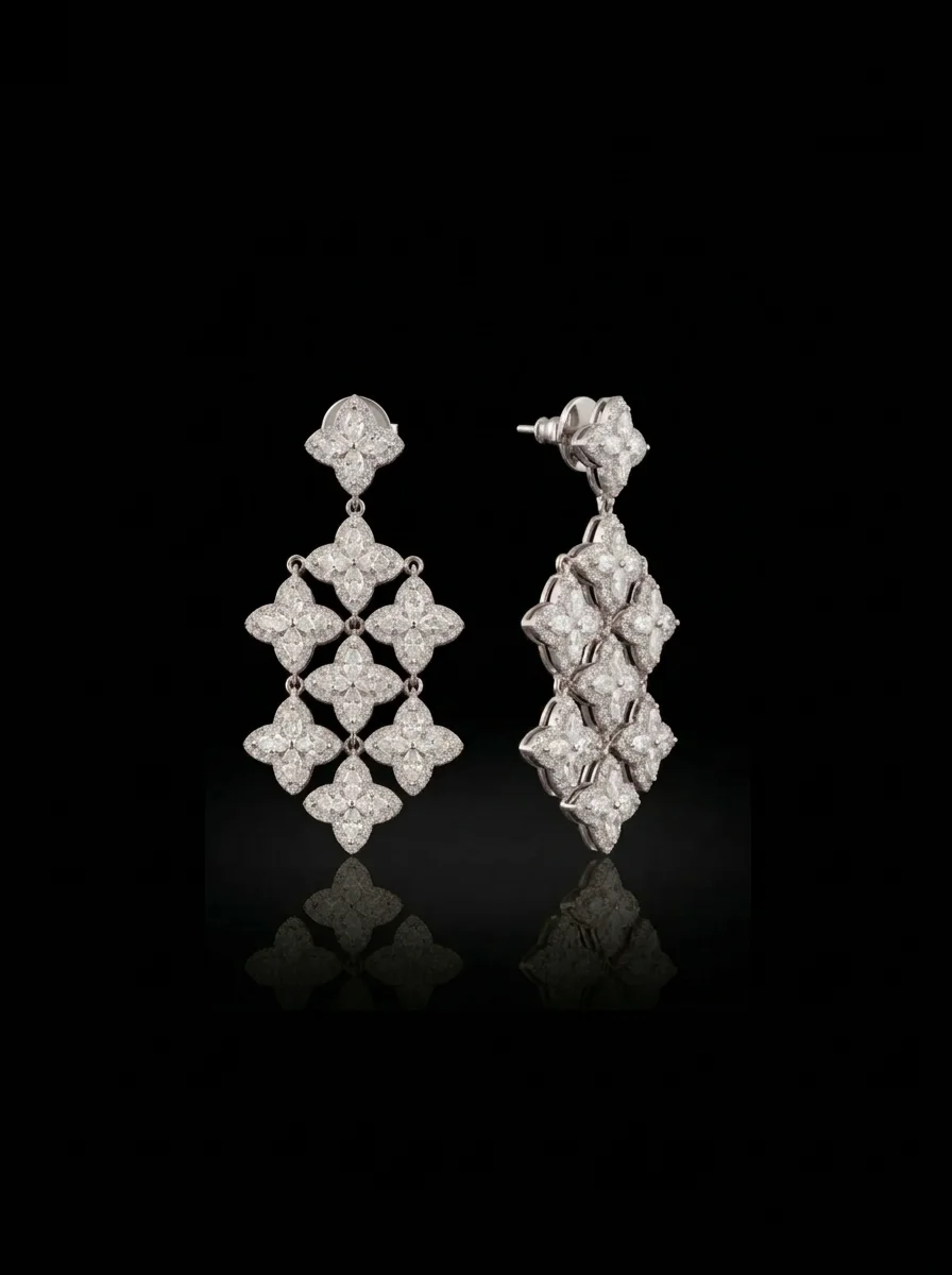 "Belissima™" Large Earrings in white gold, photo 2