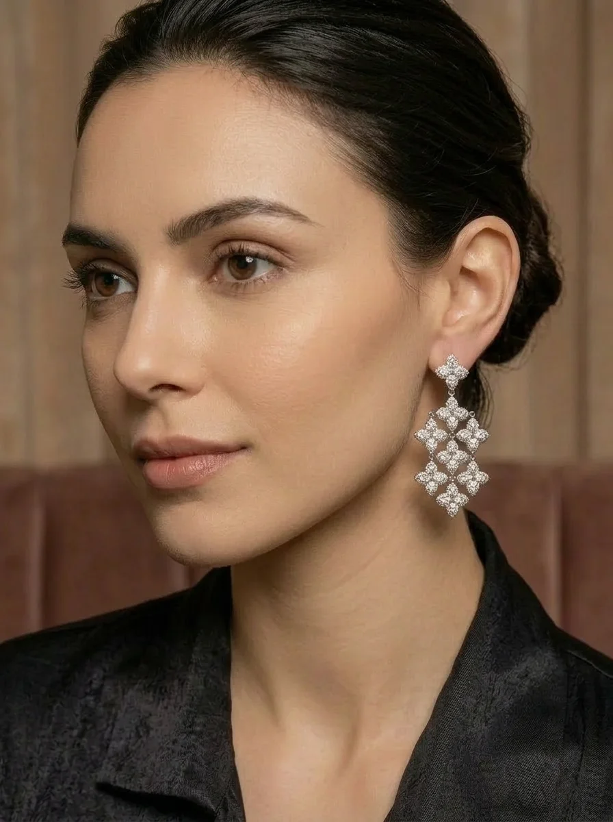 "Belissima™" Large Earrings in white gold, photo 5