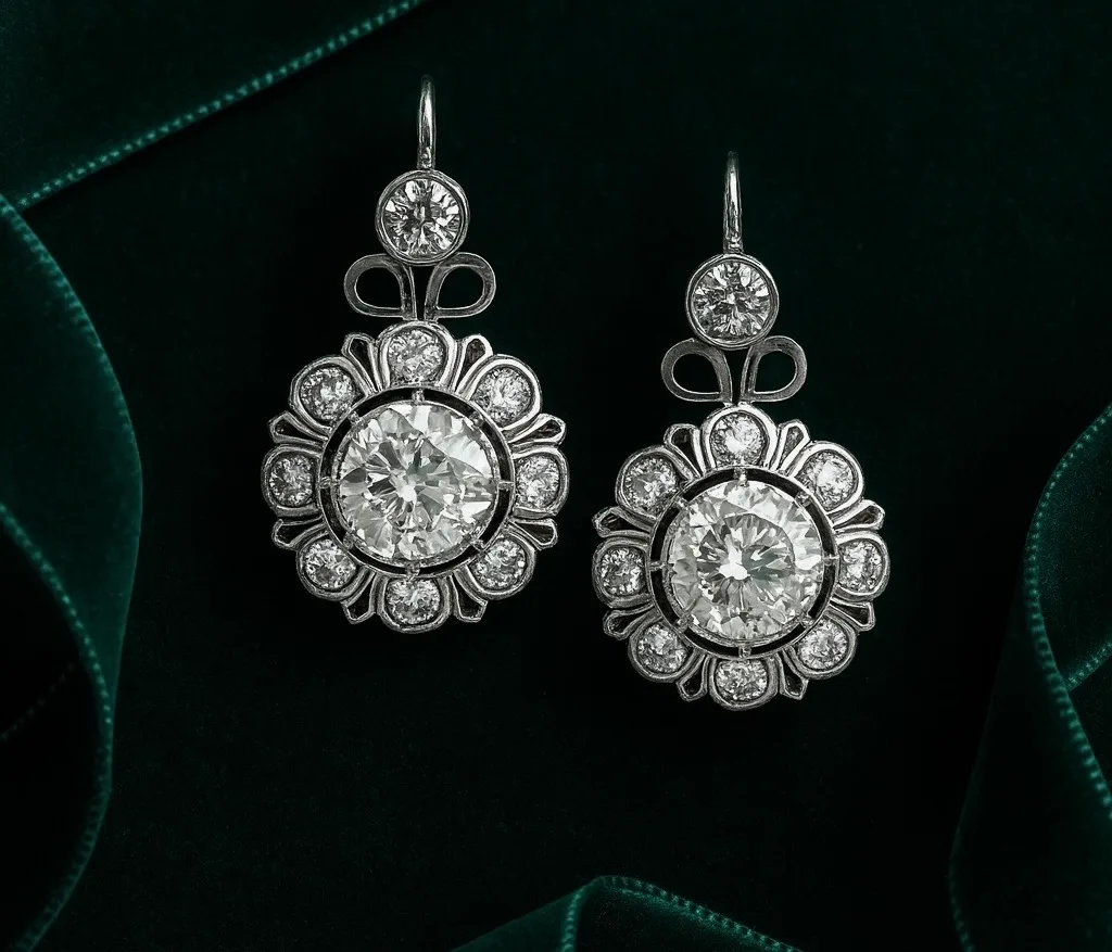 "Belle Époque™" Earrings in platinum, photo 4