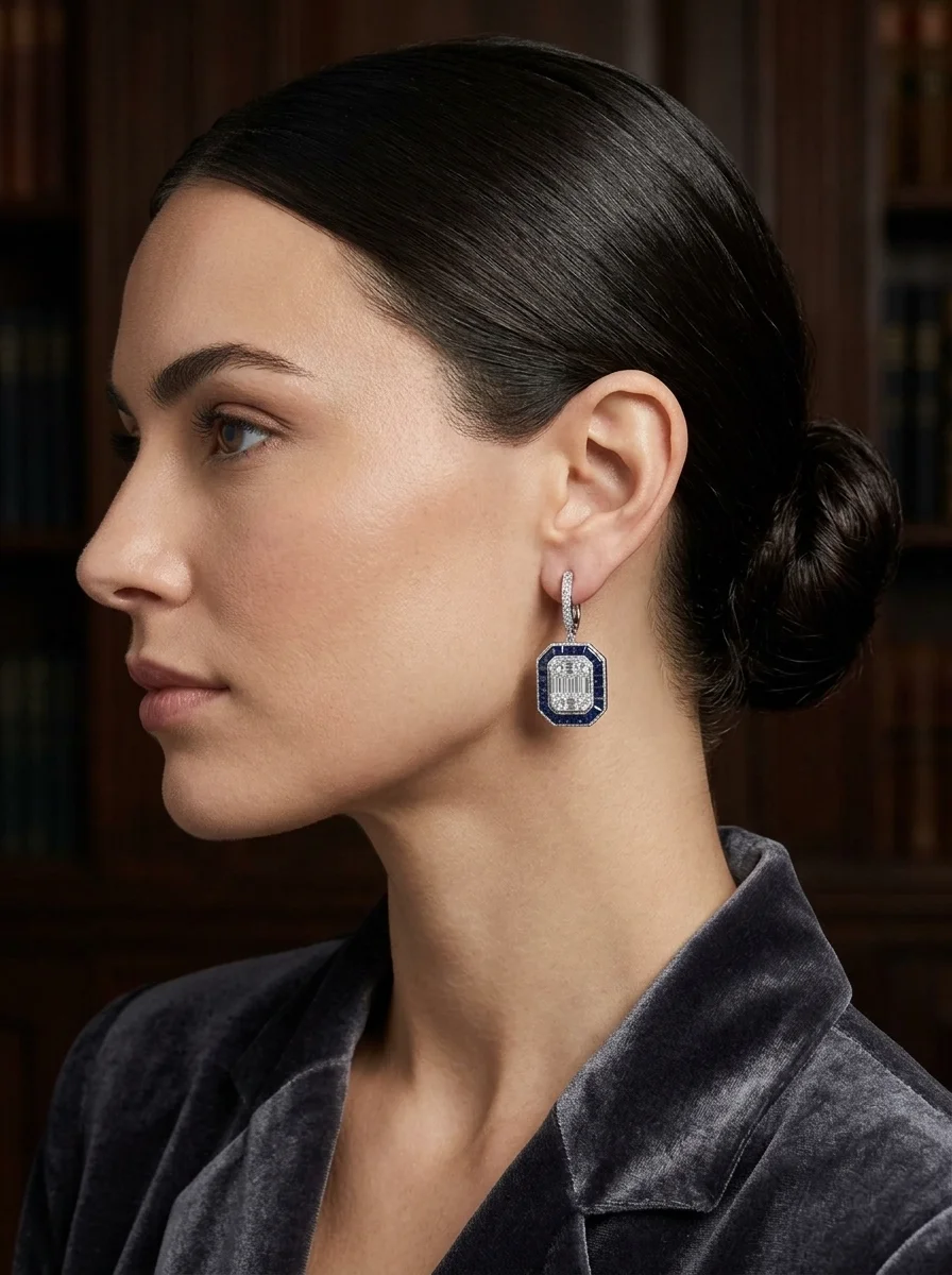 "BlueSapphire™" Earrings in white gold, photo 2