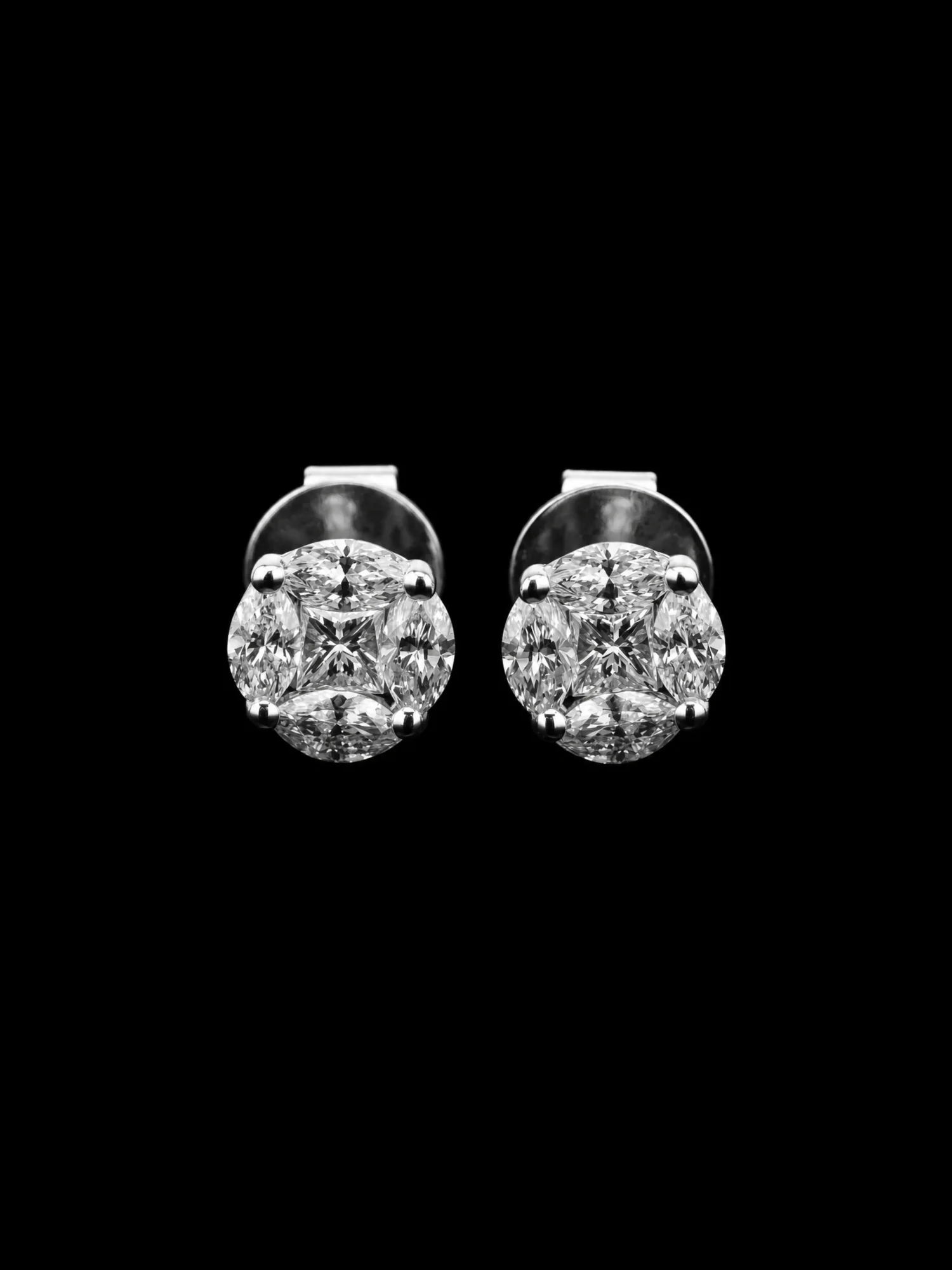 "ClusterBliss™" Earrings – White gold