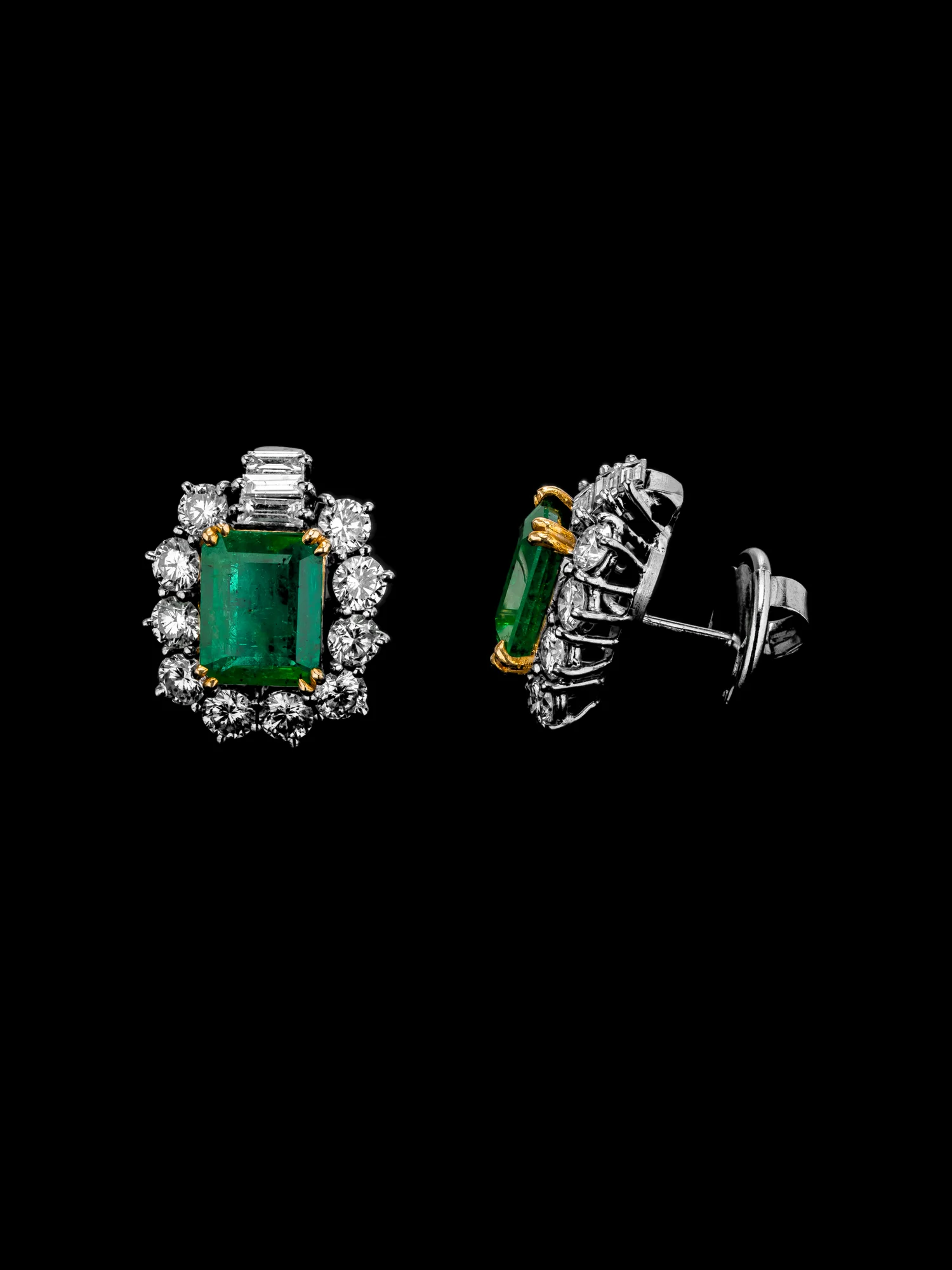"EmeraldÉclat™" Earrings in white gold, photo 2