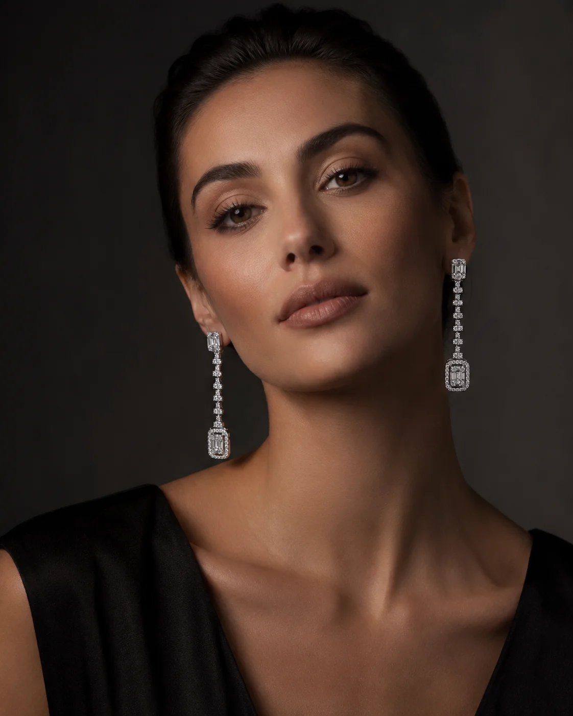 "EmpireDrop™" Earrings in white gold, photo 2