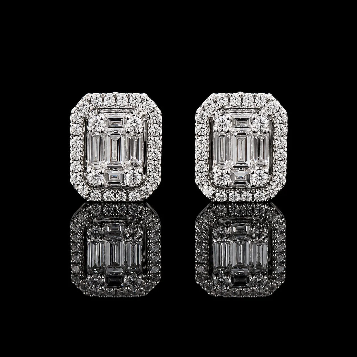 "InvisibleCarat Baby™" Earrings – White gold 18k