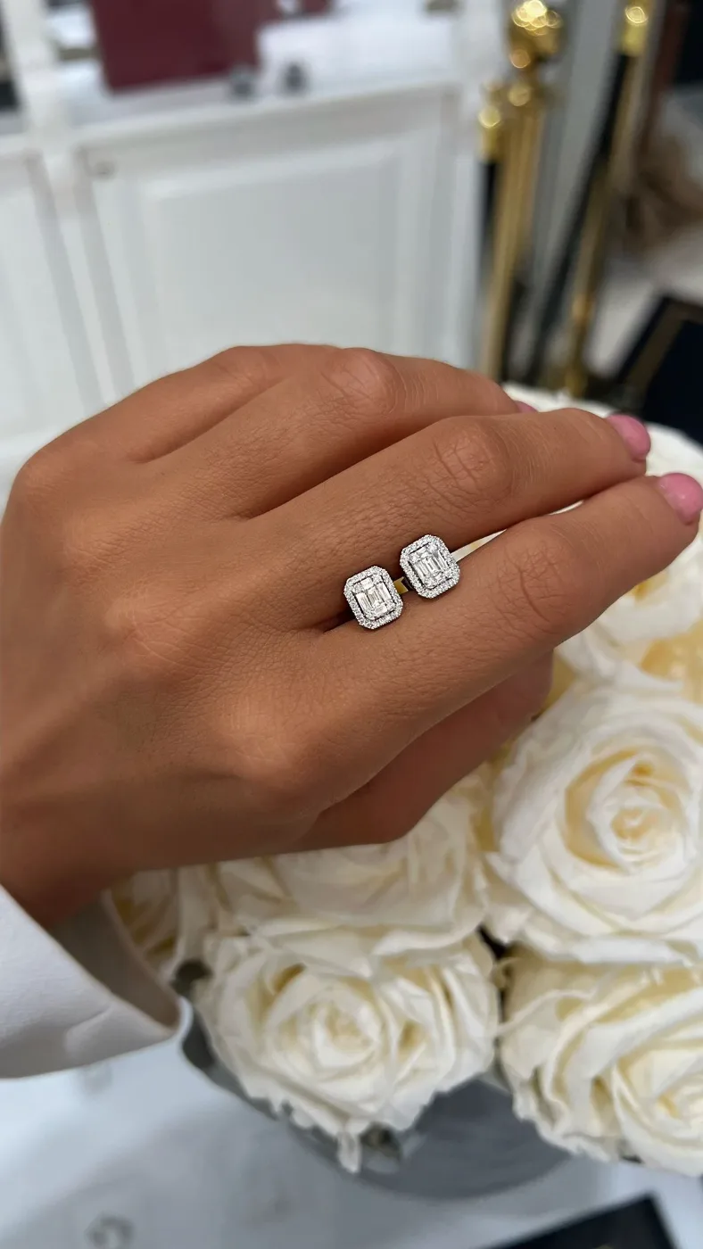 "InvisibleCarat Baby™" Earrings in 18k white gold, photo 2