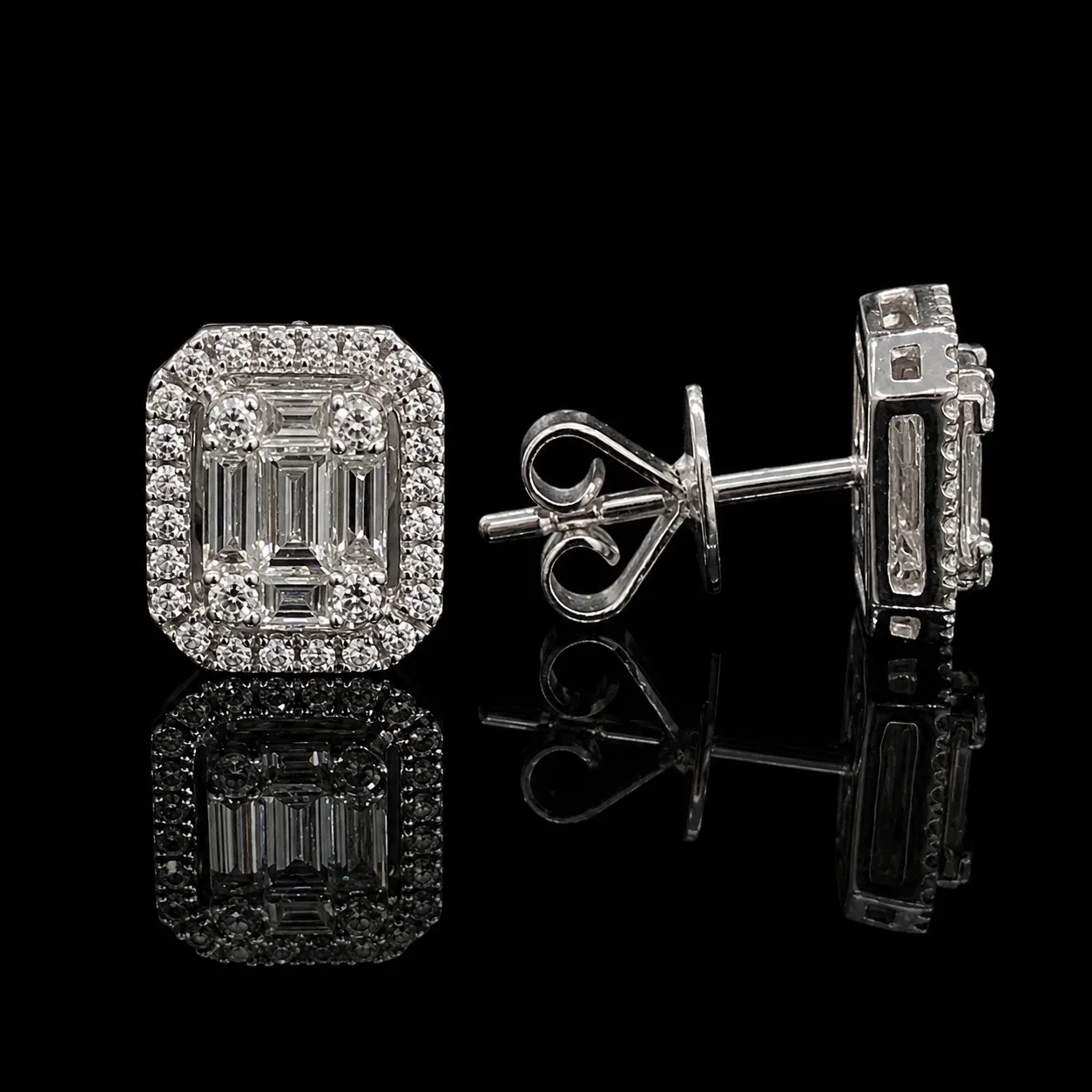 "InvisibleCarat Baby™" Earrings in 18k white gold, photo 3