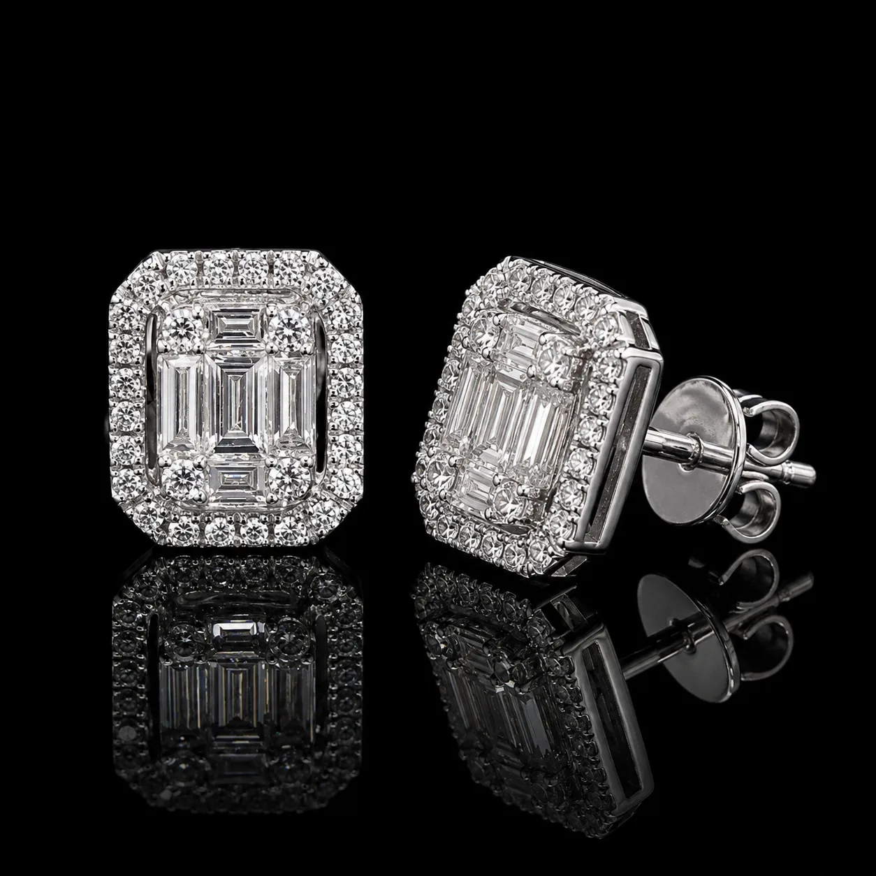 "InvisibleCarat Baby™" Earrings in 18k white gold, photo 4