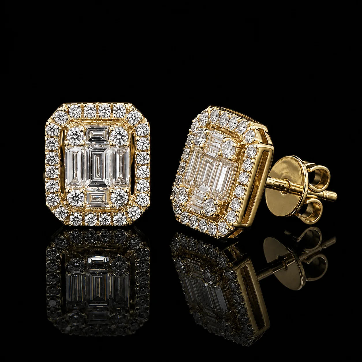 InvisibleCarat Baby™ Earrings in yellow gold, photo 3