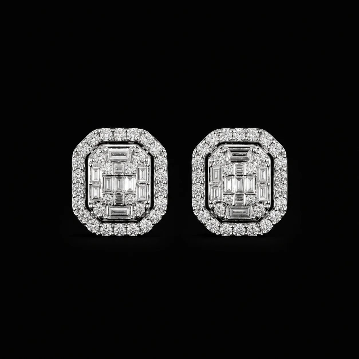 "InvisibleCarat™" Earrings – White gold 18k