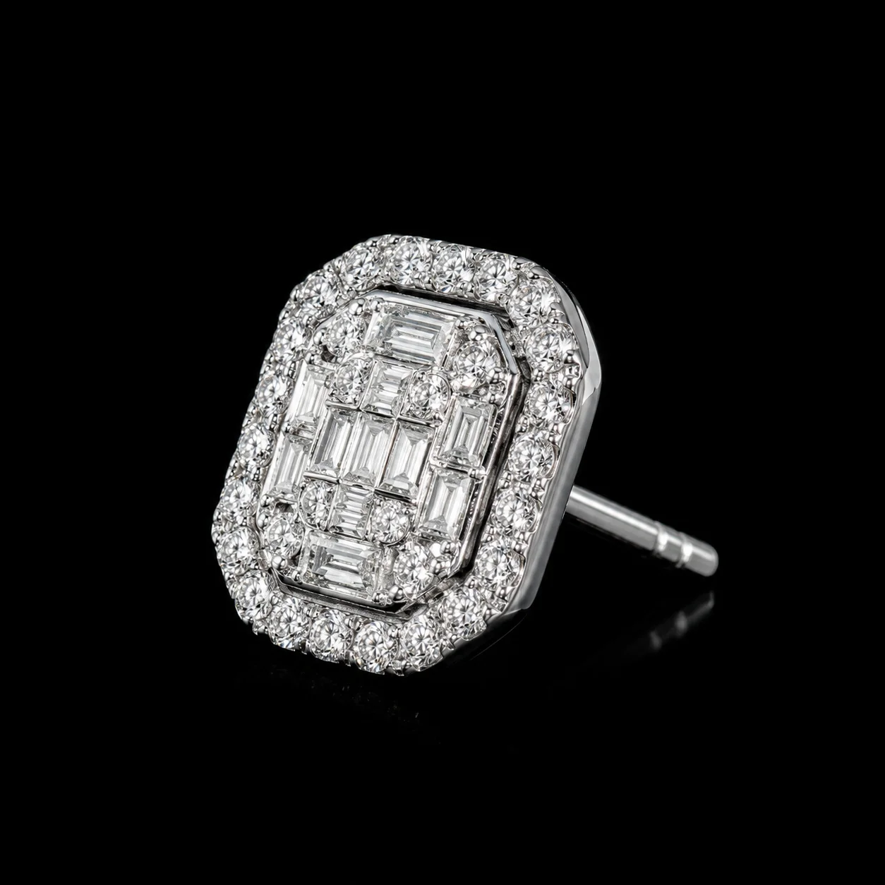 "InvisibleCarat™" Earrings in 18k white gold, photo 4