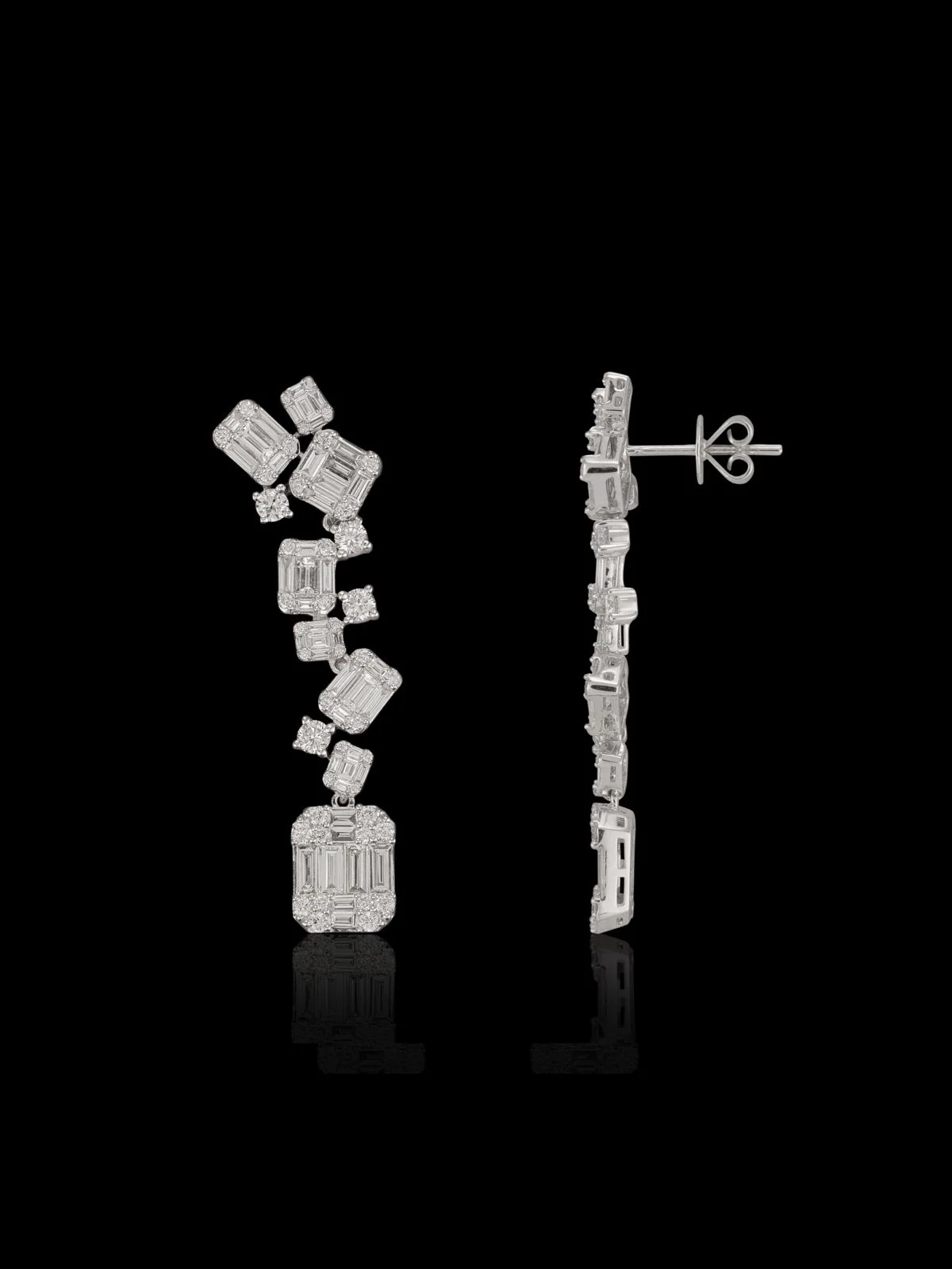 InvisibleCascade™ Earrings in white gold, photo 3