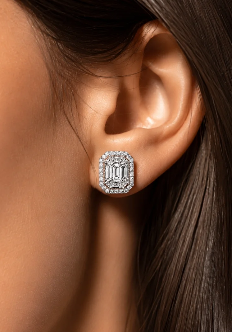 InvisibleLIMITED™ Earrings in 18k white gold, photo 2