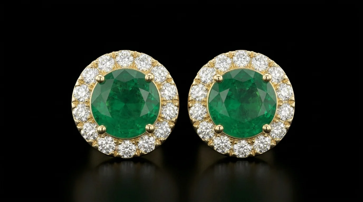 "EmeraldEssence™" Earrings in 18k yellow gold, product view
