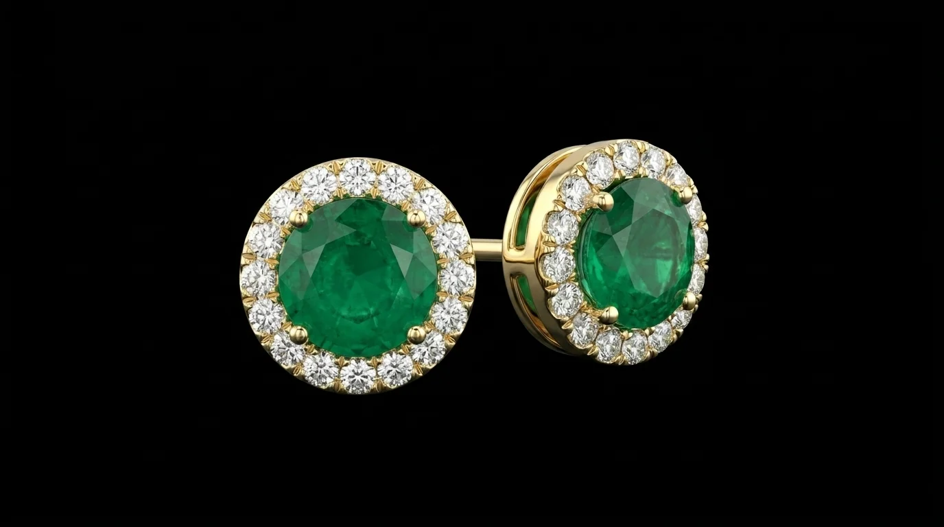 "EmeraldEssence™" Earrings in 18k yellow gold, photo 3