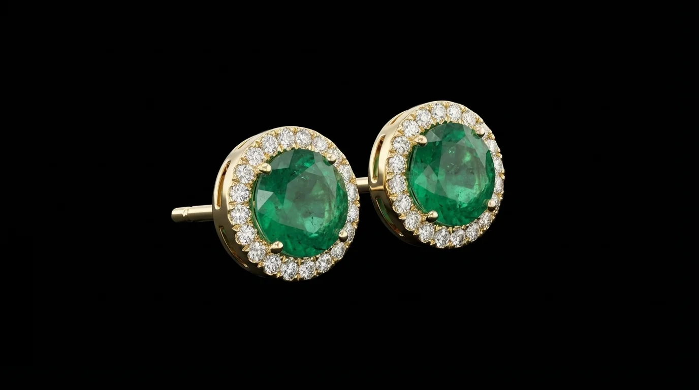 "EmeraldEssence™" Earrings in 18k yellow gold, photo 4