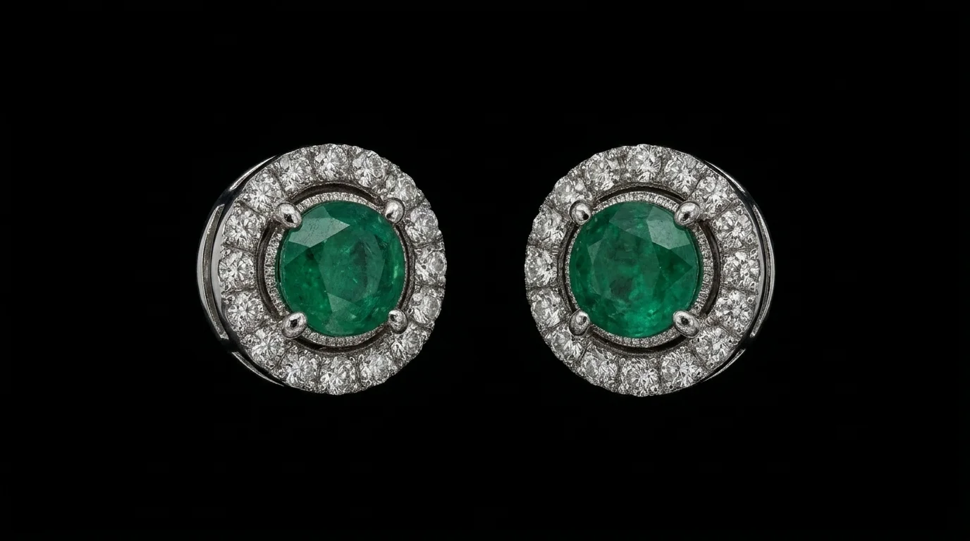 "EmeraldSignature™" Earrings in 18k white gold, photo 4