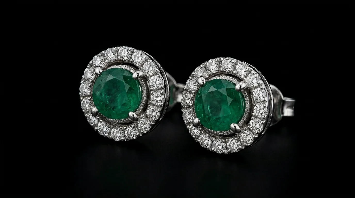 "EmeraldSignature™" Earrings in 18k white gold, photo 5