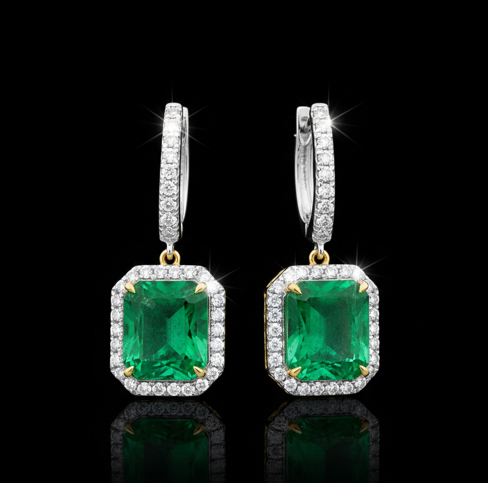 "EternaEmerald™" Earrings – Yellow gold 18k
