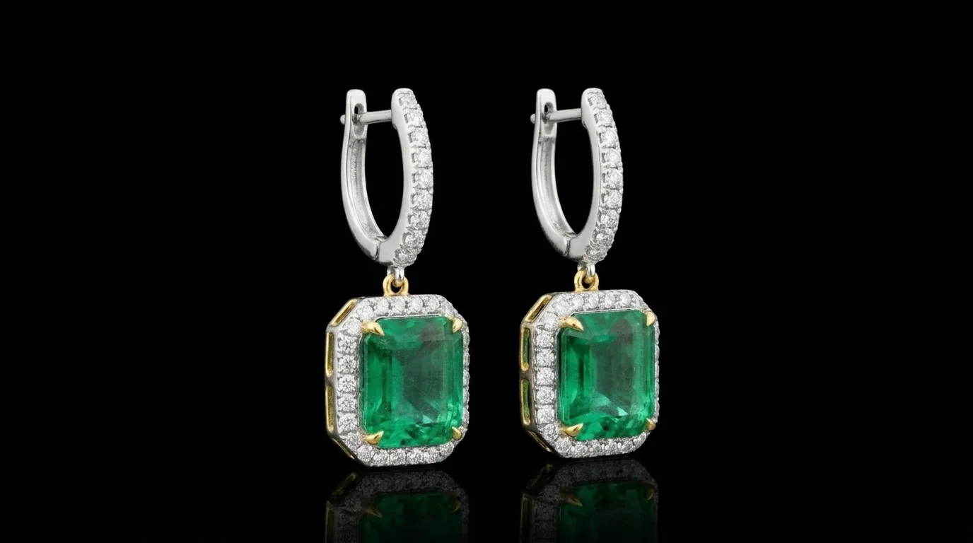 "EternaEmerald™" Earrings in 18k yellow gold, photo 2