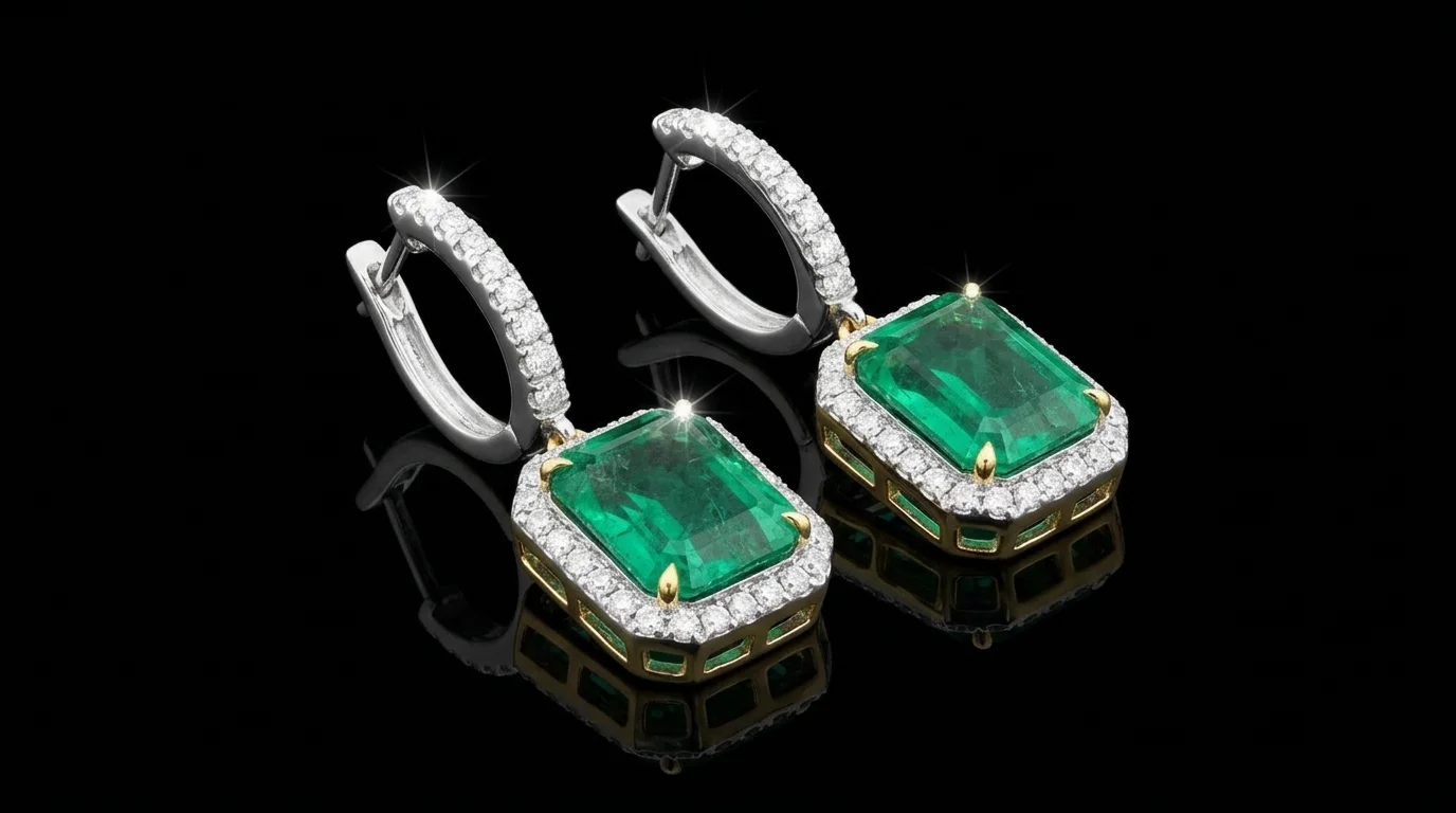 "EternaEmerald™" Earrings in 18k yellow gold, photo 3