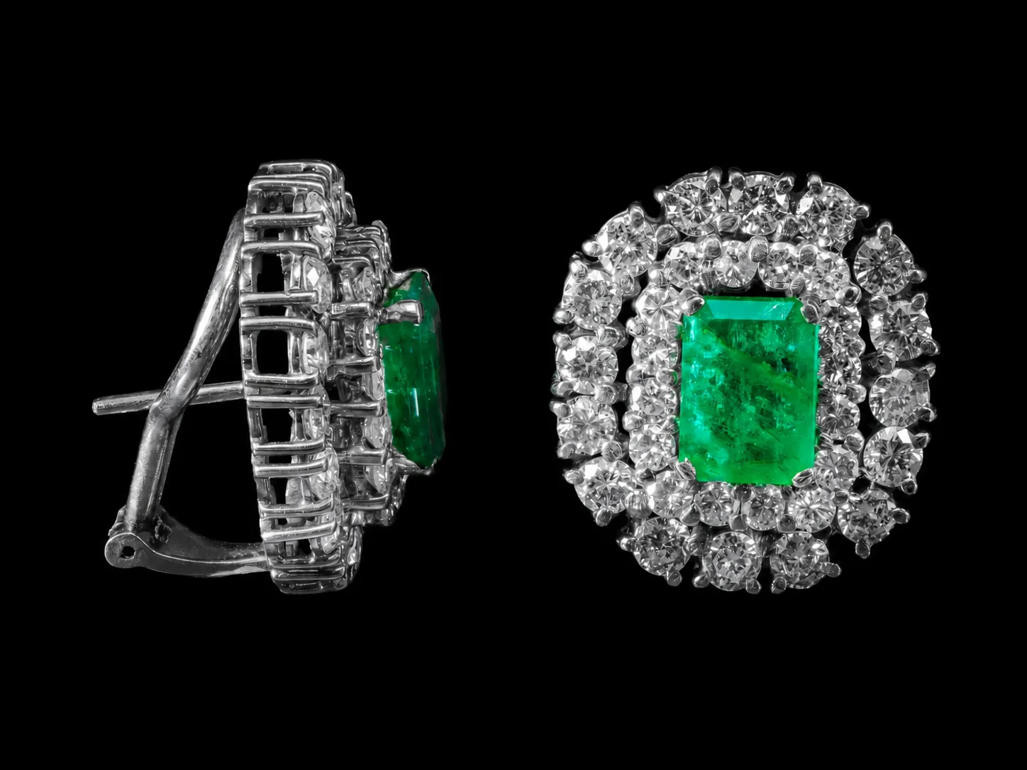 "VerdeOrigins™" Earrings in 18k white gold, photo 4