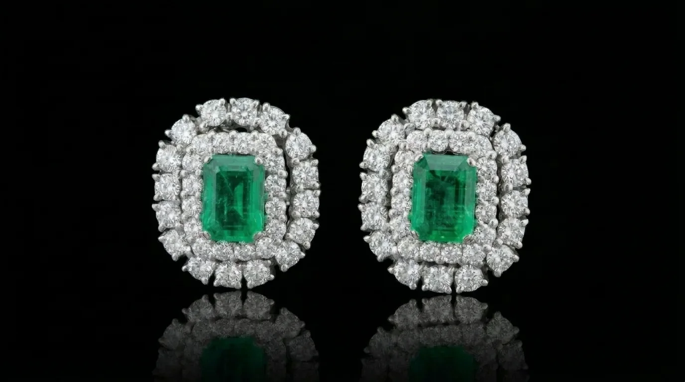 "VerdeOrigins™" Earrings in 18k white gold, photo 6