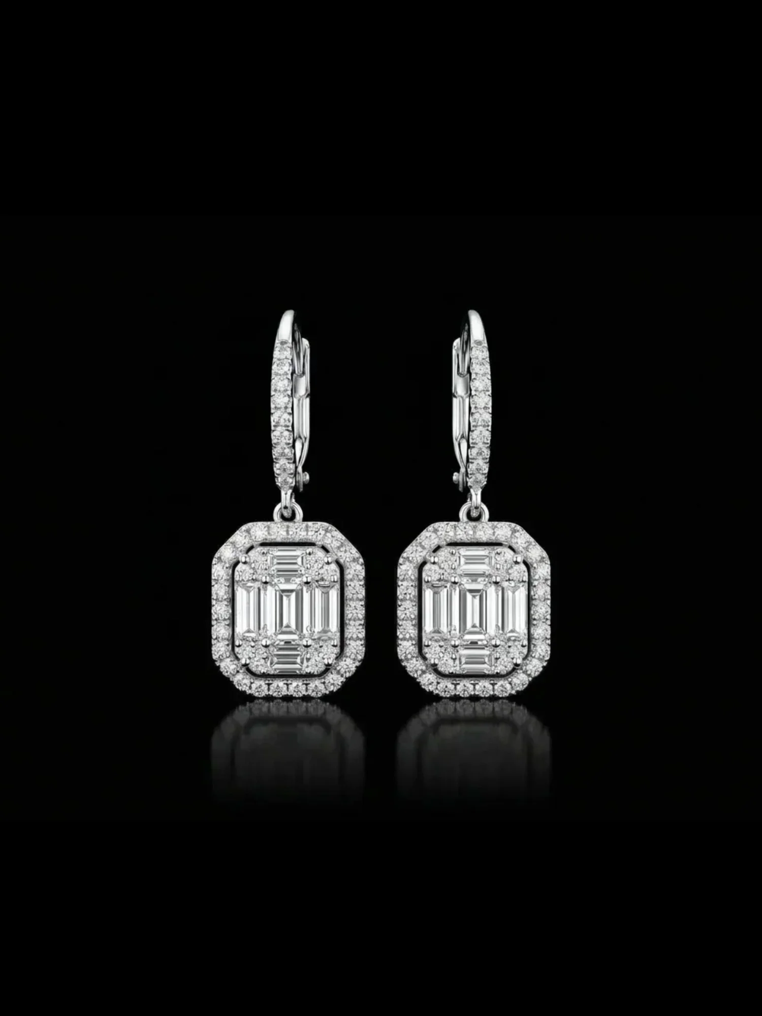 "LuxElegance™" Earrings – White gold