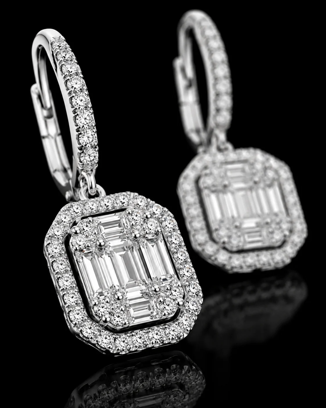 "LuxElegance™" Earrings in white gold, photo 4