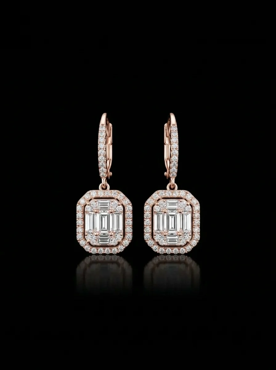 "LuxElegance™" Earrings – Rose gold