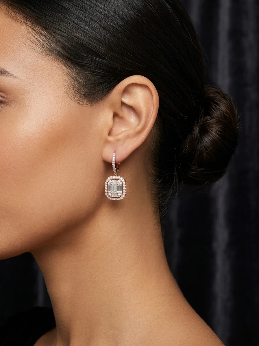 "LuxElegance™" Earrings in rose Gold, photo 2