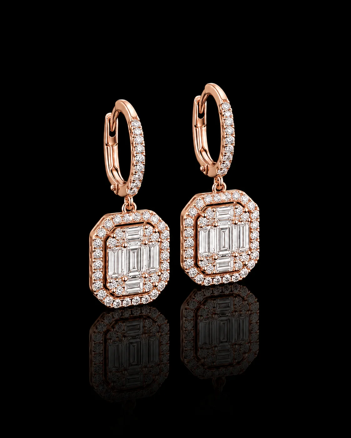 "LuxElegance™" Earrings in rose Gold, photo 3