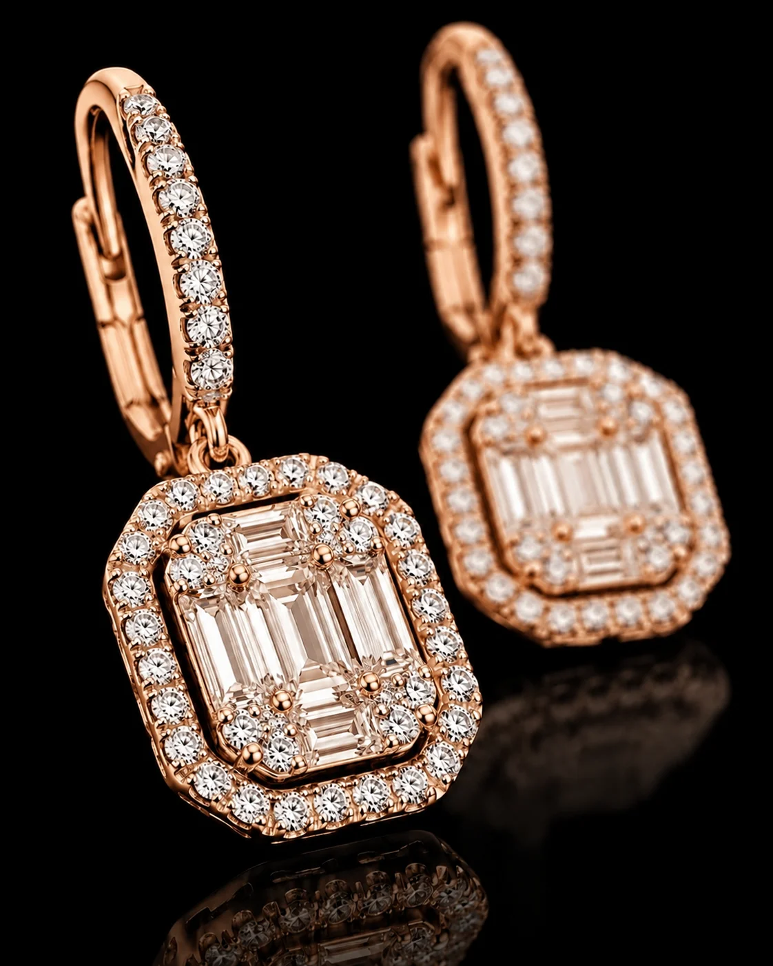 "LuxElegance™" Earrings in rose Gold, photo 4