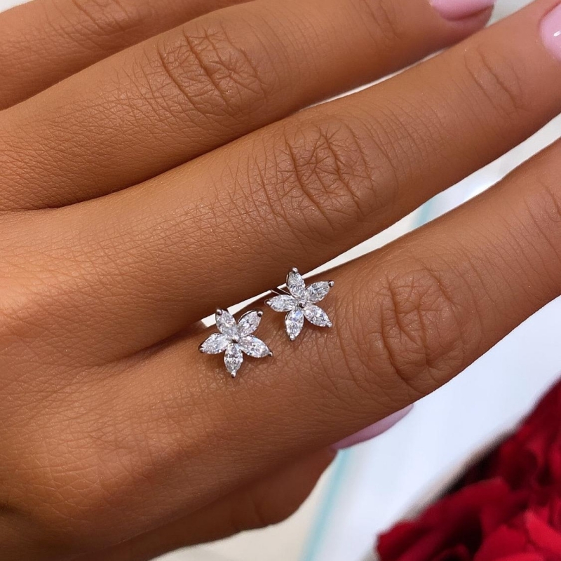 "LuxuryAvenue™" Diamond Earrings in white Gold, photo 4