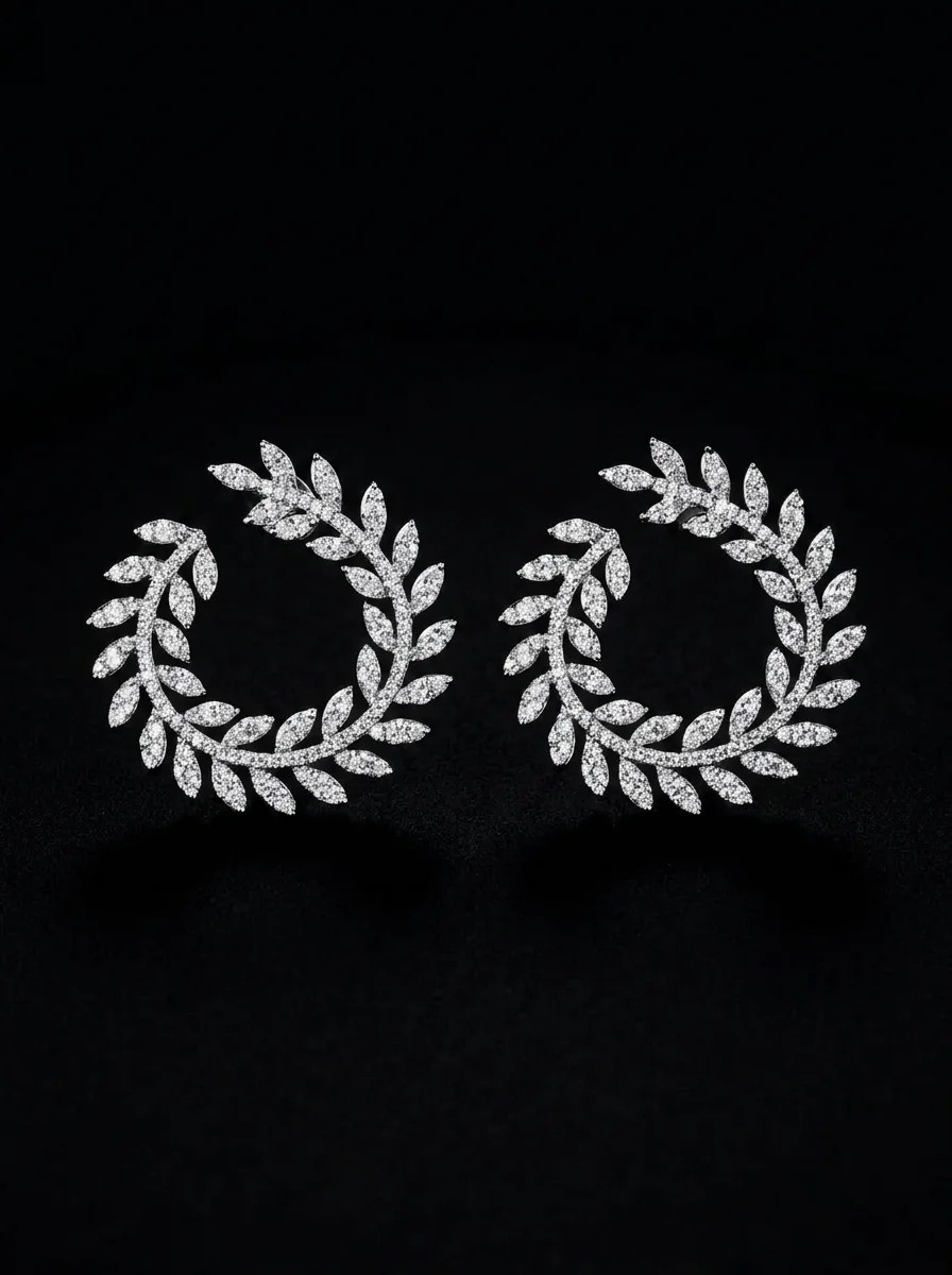 Artistic Diamond Earrings "LuxuryAvenue™" – White gold