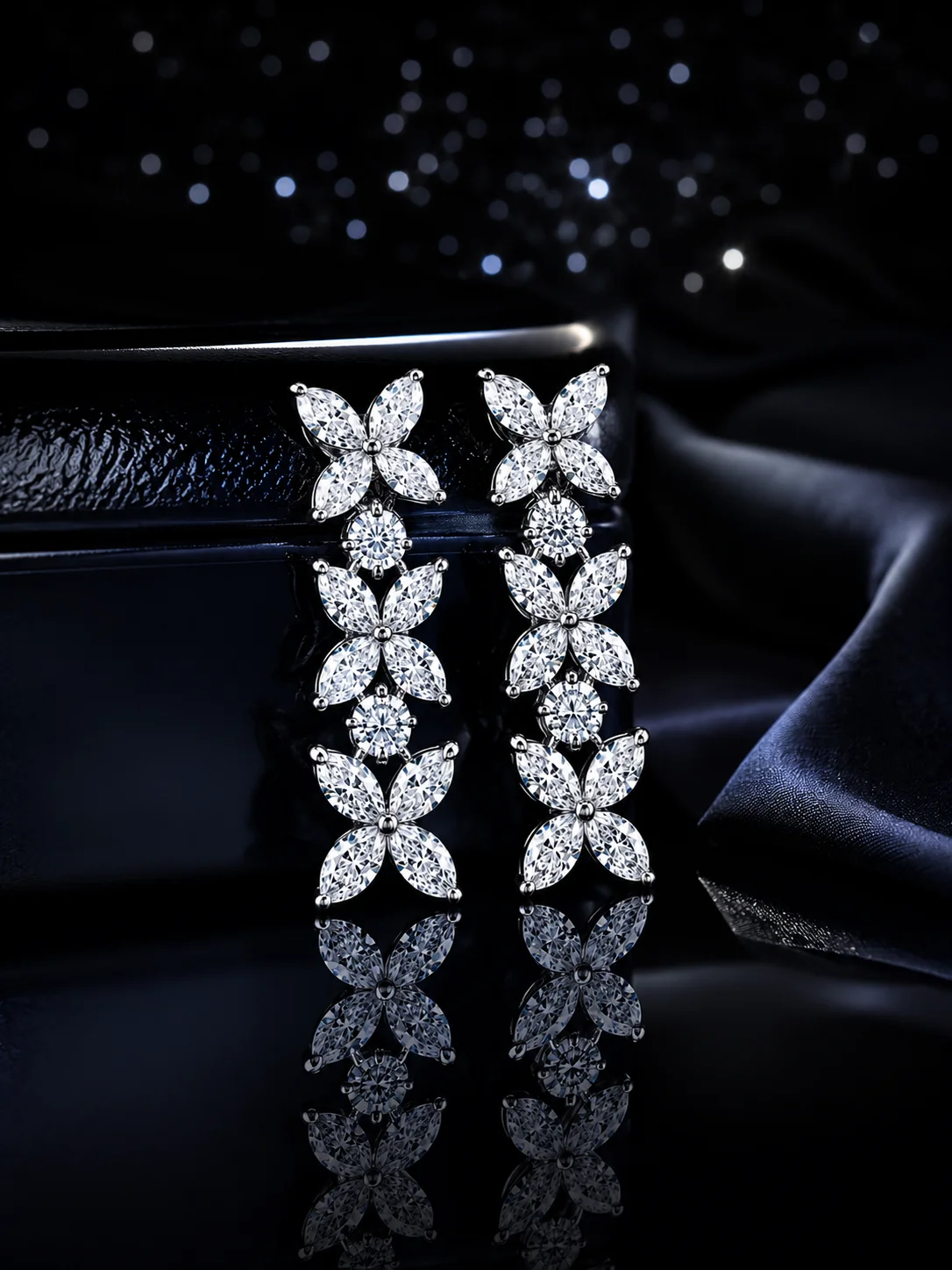Długie diamentowe kolczyki wiszące "LuxuryAvenue™"