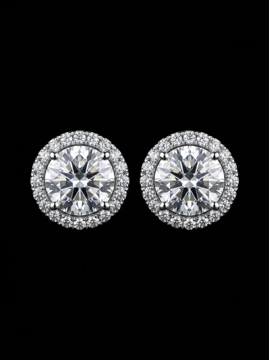 MovingHalo Earrings – White gold