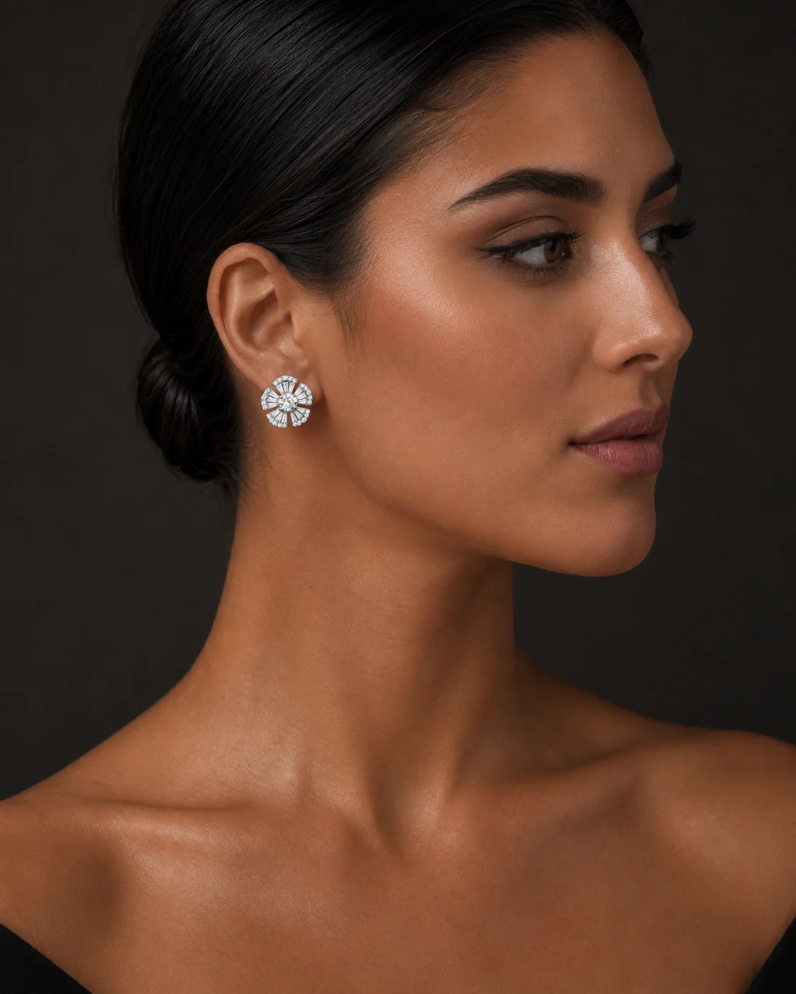 "MysticFloral™" Earrings in 18k white gold, photo 2