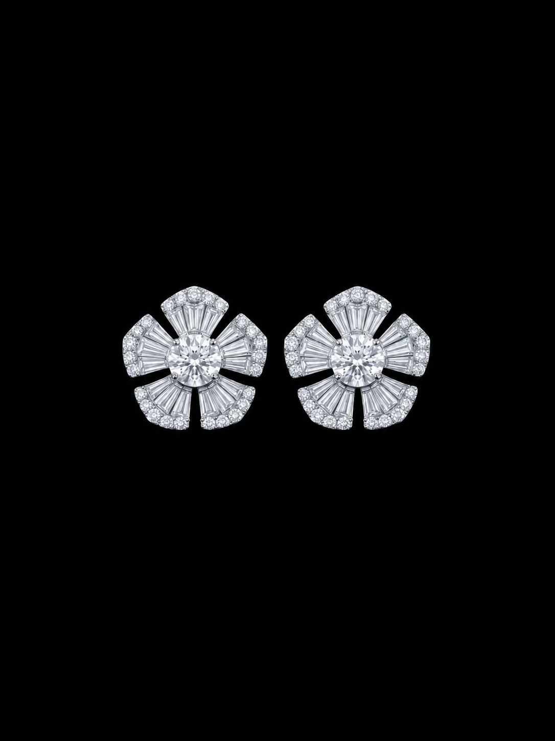 "MysticFloral™" Mini Earrings – White gold 18k