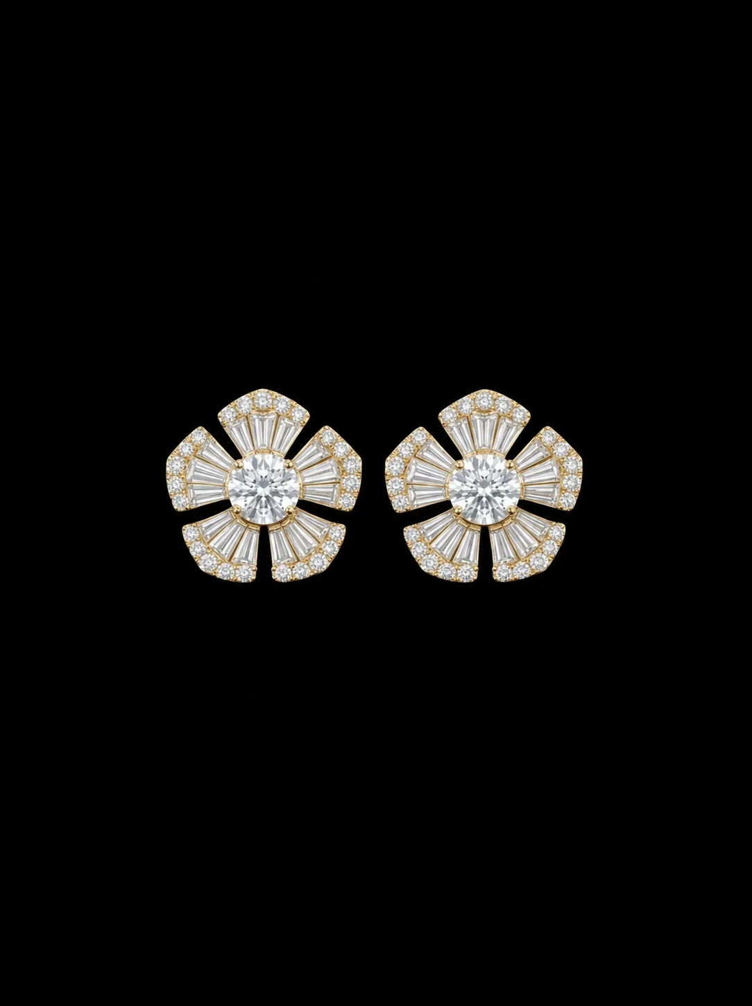 "MysticFloral™" Mini Earrings – Yellow gold 18k