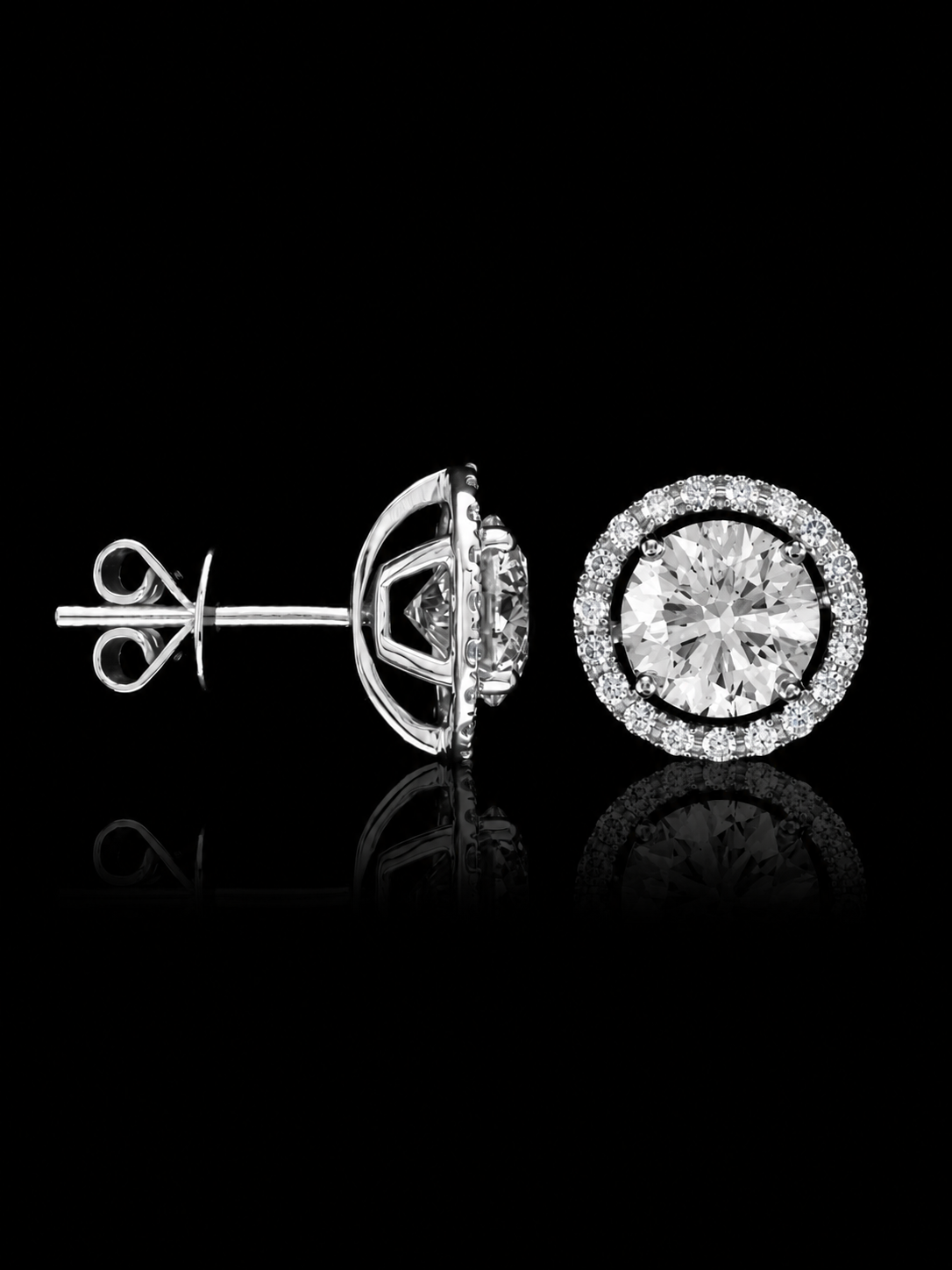 "OneHalo™" Earrings in 18k white gold, photo 4