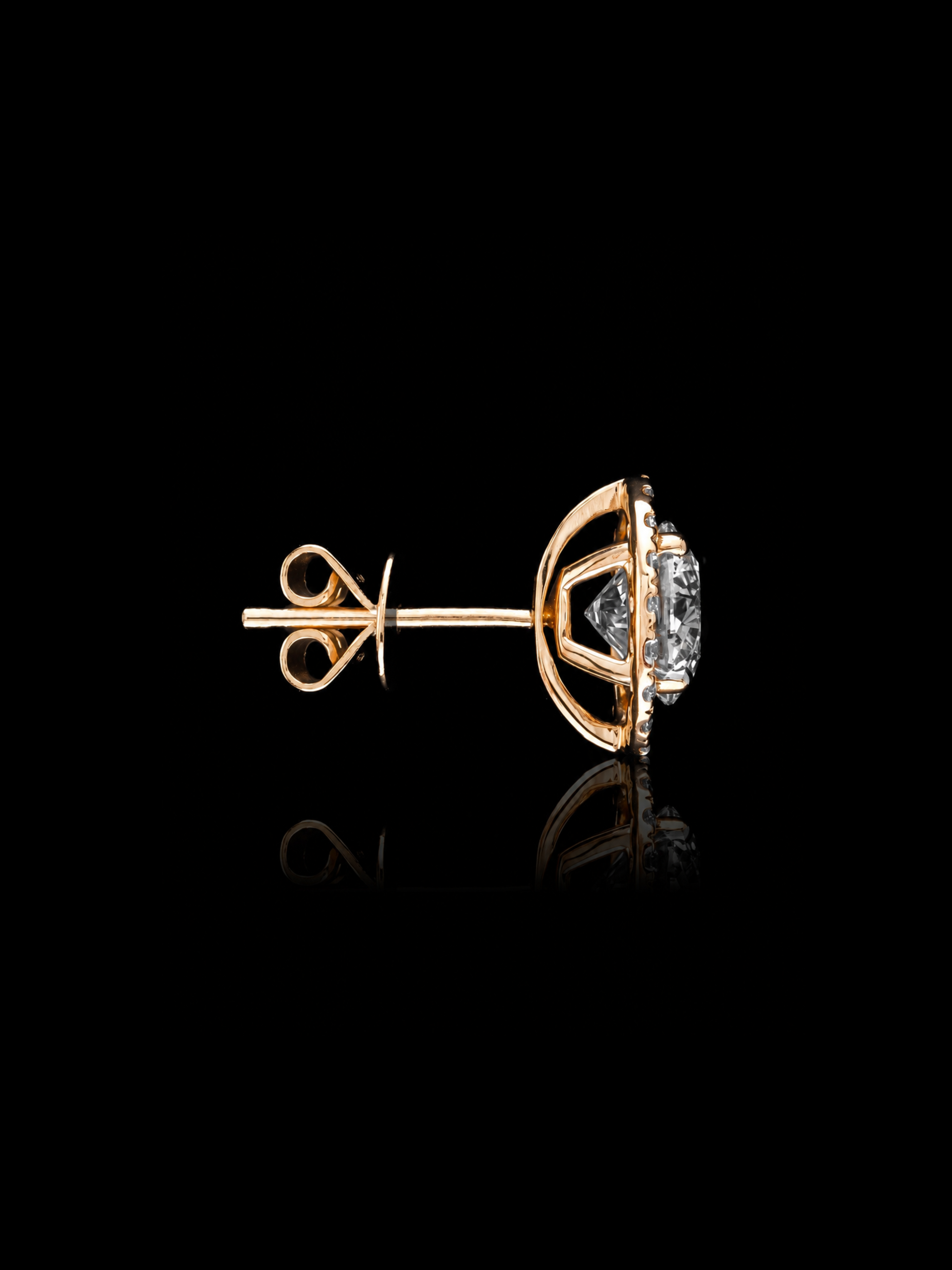 "OneHalo™" Earrings in 18k yellow gold, photo 3